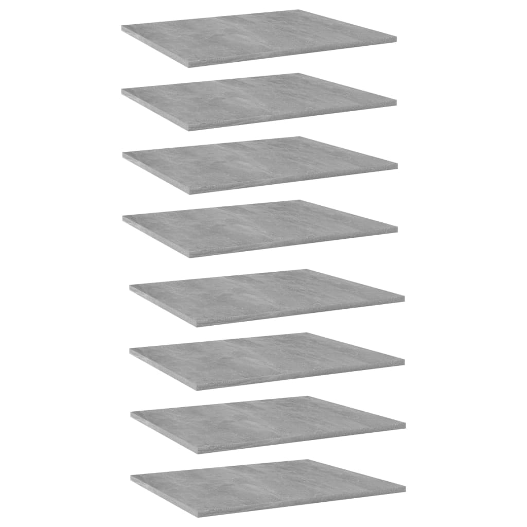 Hylleplater 8 stk betonggrå 60x50x1,5 cm sponplate