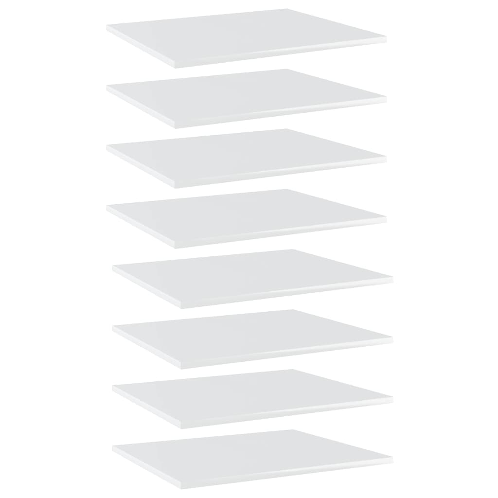 Hylleplater 8 stk høyglans hvit 60x50x1,5 cm sponplate