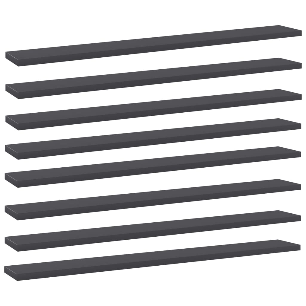 Hylleplater 8 stk grå 80x10x1,5 cm sponplate