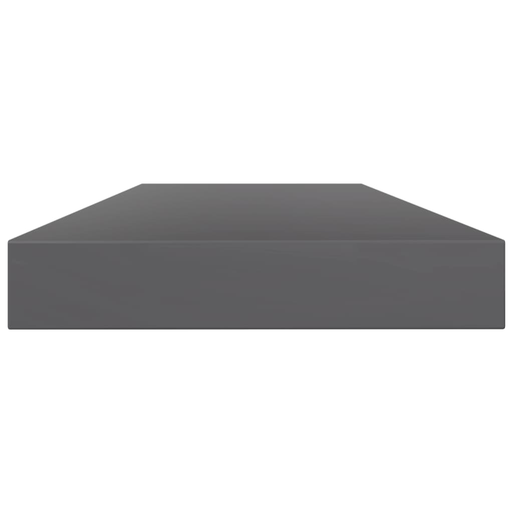 Hylleplater 8 stk høyglans grå 80x10x1,5 cm sponplate