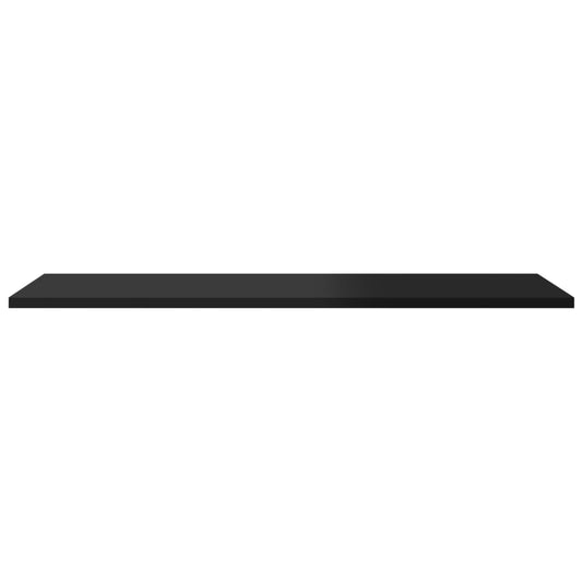 Hylleplater 8 stk høyglans svart 80x30x1,5 cm sponplate
