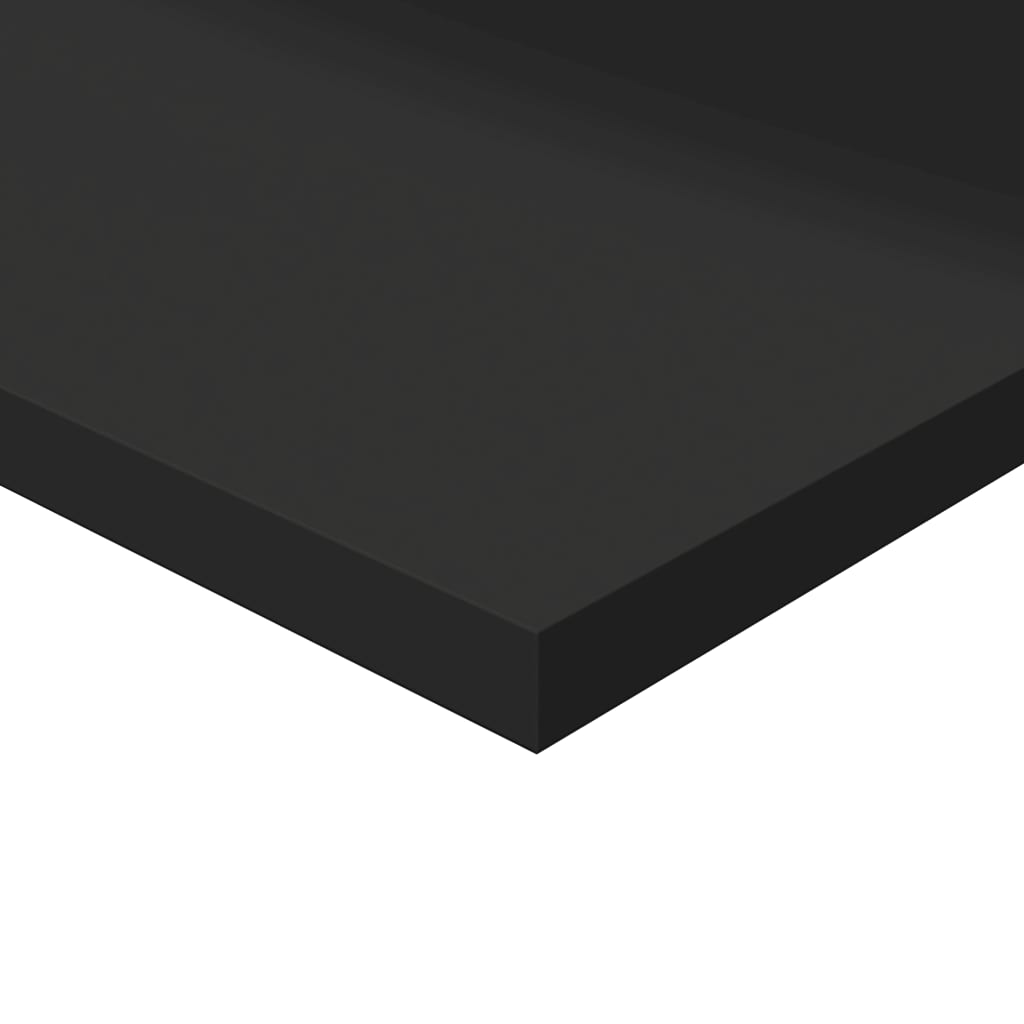 Hylleplater 8 stk høyglans svart 80x30x1,5 cm sponplate