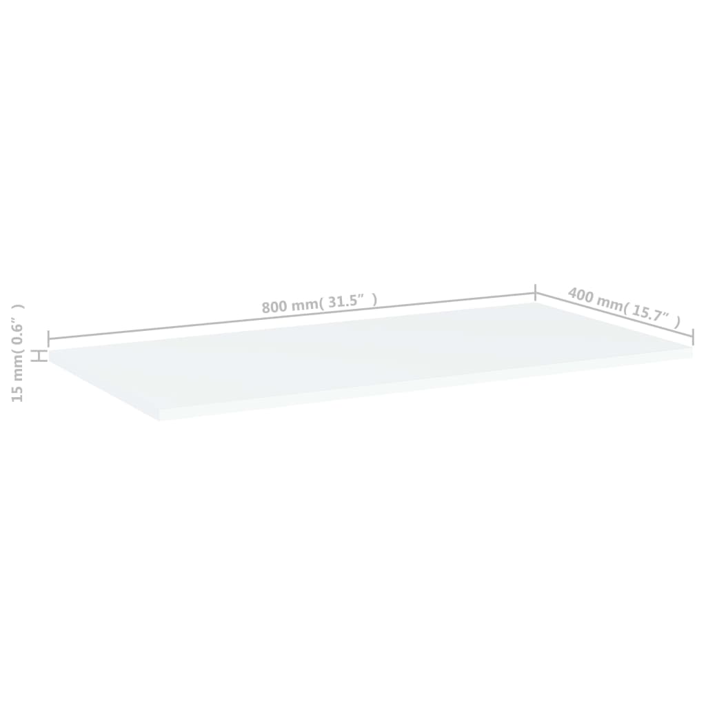 Hylleplater 4 stk hvit 80x40x1,5 cm konstruert tre
