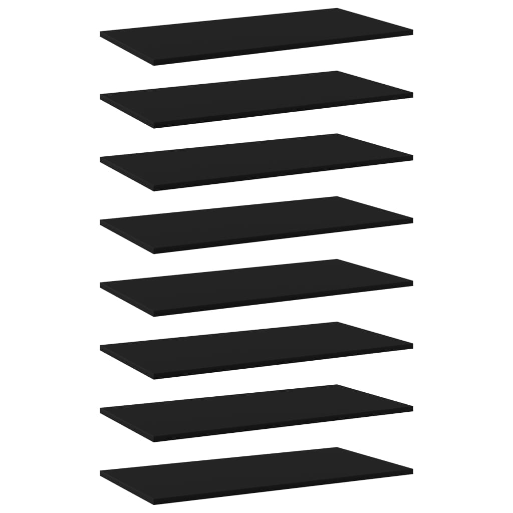 Hylleplater 8 stk svart 80x40x1,5 cm sponplate