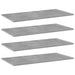 Hylleplater 4 stk betonggrå 80x40x1,5 cm konstruert tre