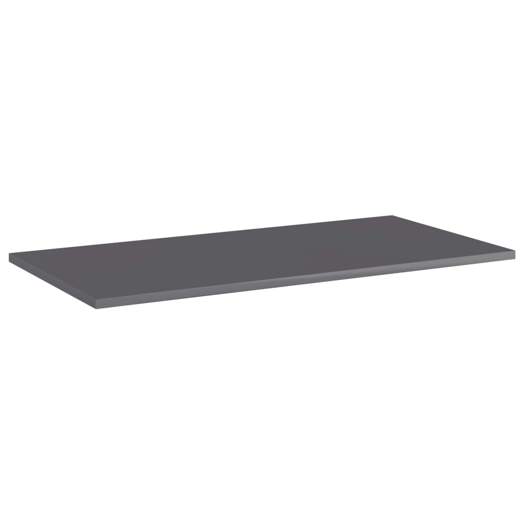 Hylleplater 8 stk høyglans grå 80x40x1,5 cm sponplate
