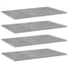 Hylleplater 4 stk betonggrå 80x50x1,5 cm konstruert tre