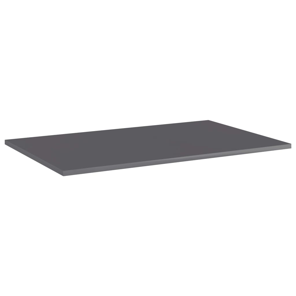 Hylleplater 4 stk høyglans grå 80x50x1,5 cm sponplate