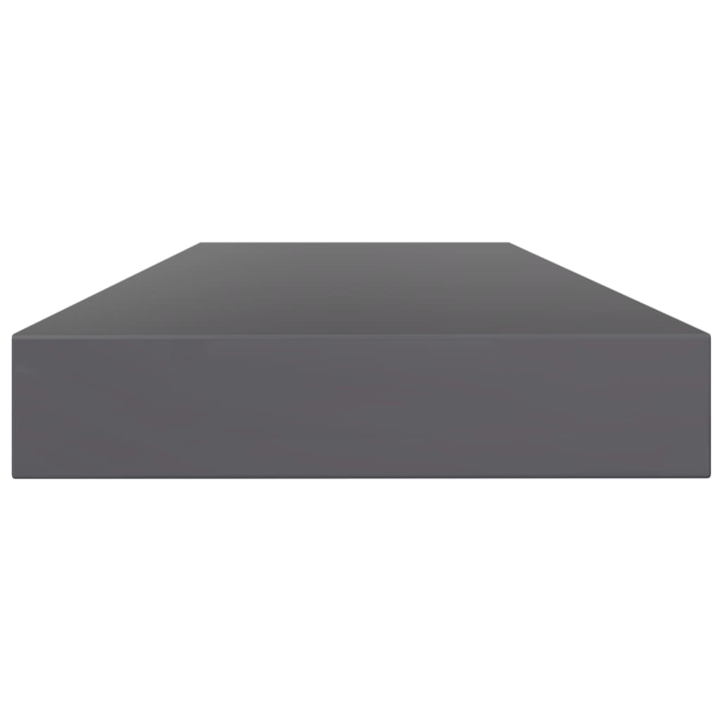 Hylleplater 4 stk høyglans grå 100x10x1,5 cm sponplate