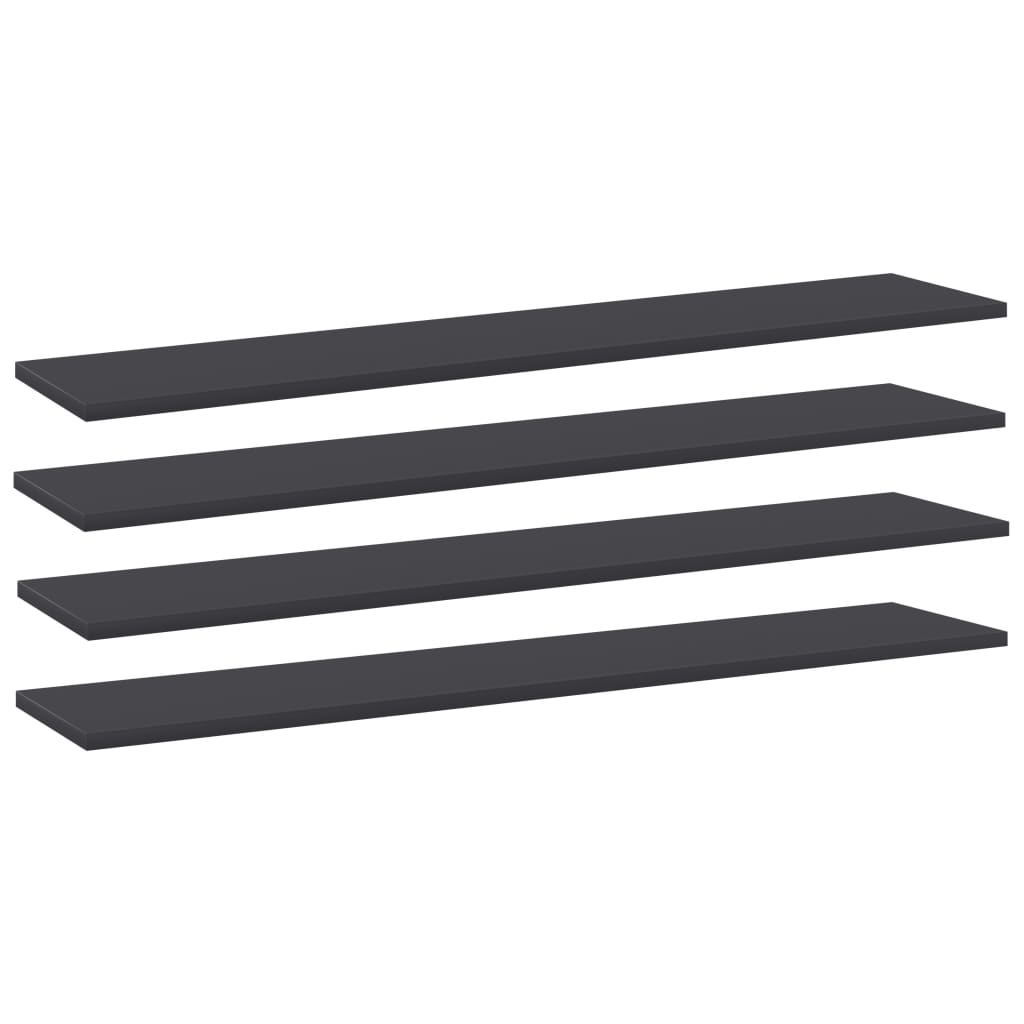 Hylleplater 4 stk grå 100x20x1,5 cm sponplate