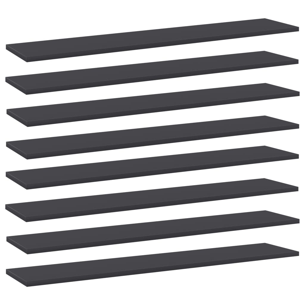 Hylleplater 8 stk grå 100x20x1,5 cm sponplate