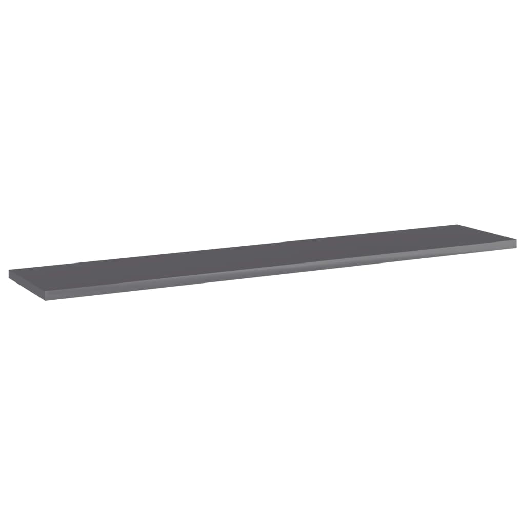 Hylleplater 4 stk høyglans grå 100x20x1,5 cm sponplate