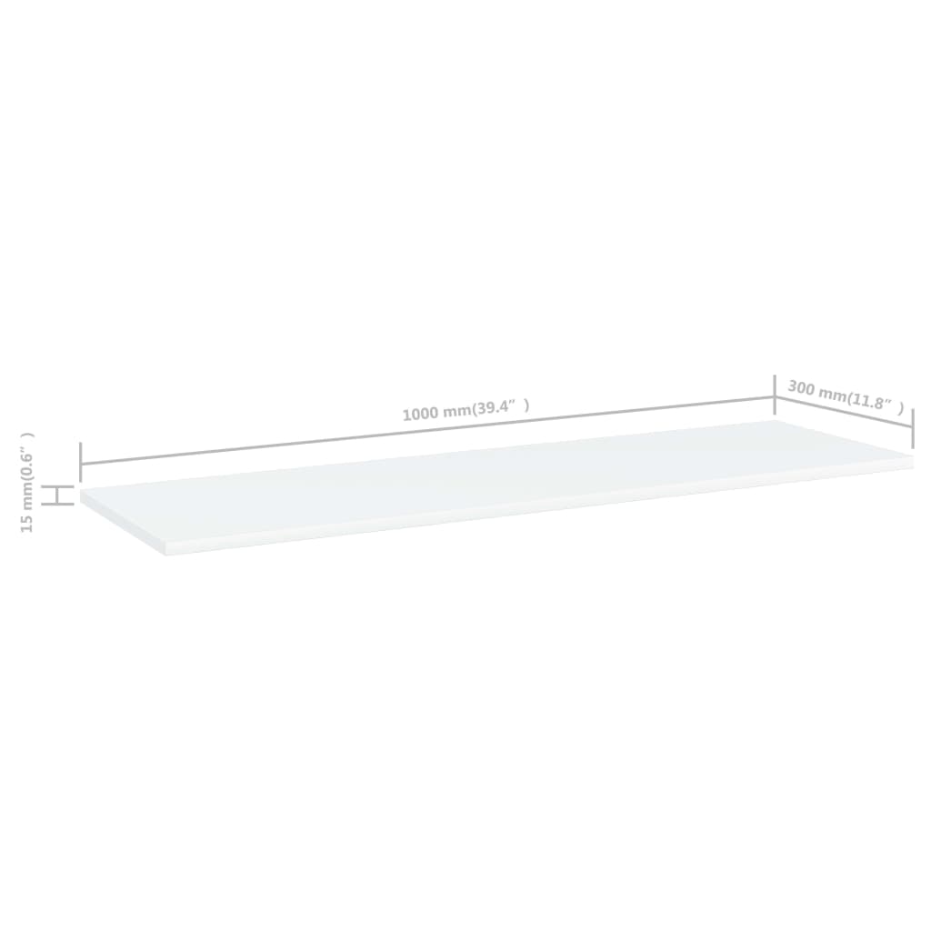 Hylleplater 8 stk hvit 100x30x1,5 cm sponplate