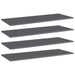 Hylleplater 4 stk høyglans grå 100x40x1,5 cm sponplate