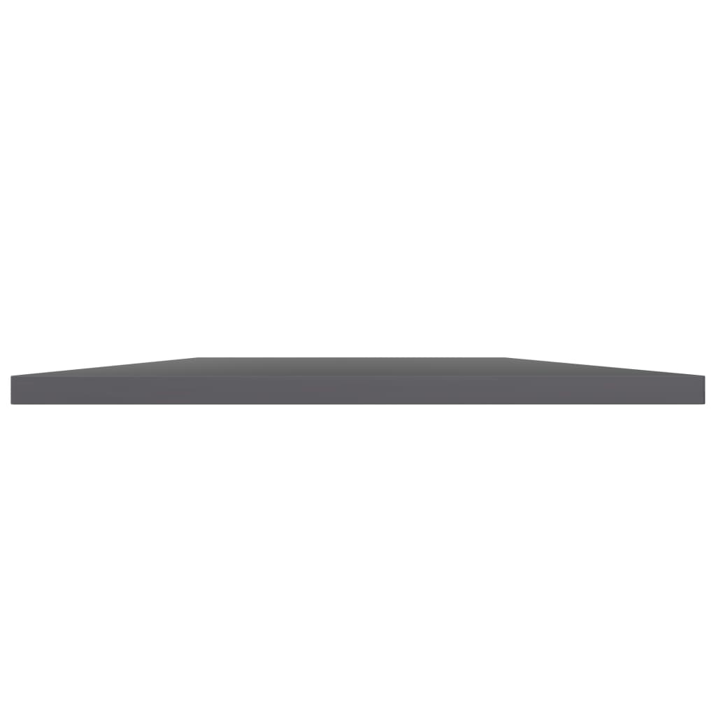 Hylleplater 4 stk høyglans grå 100x40x1,5 cm sponplate