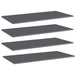 Hylleplater 4 stk høyglans grå 100x50x1,5 cm sponplate