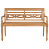 Batavia benk med kremhvite pute 120 cm heltre teak
