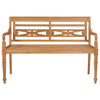Batavia benk med røde pute 120 cm heltre teak