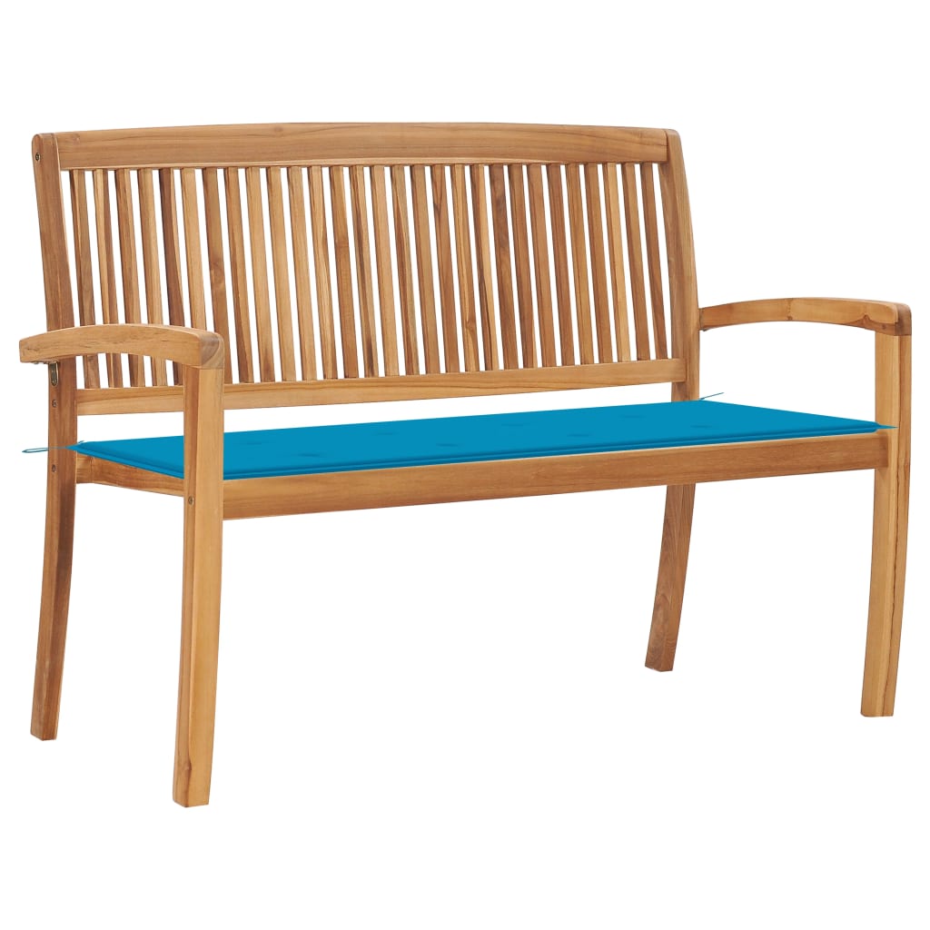 Stablebenk med pute 128,5 cm heltre teak