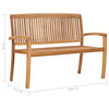 Stablebenk med pute 128,5 cm heltre teak