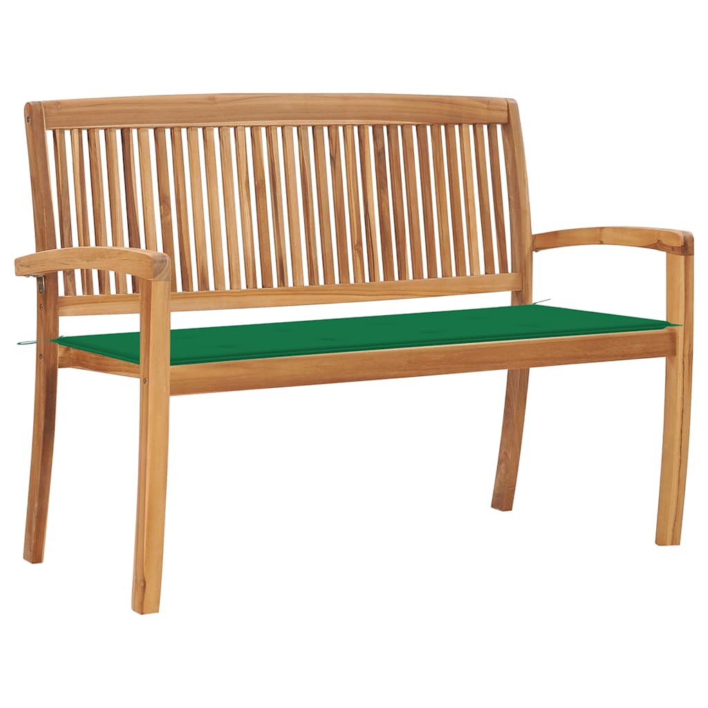 Stablebenk med pute 128,5 cm heltre teak