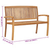 Stablebenk med pute 128,5 cm heltre teak