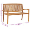 Stablebenk med pute 128,5 cm heltre teak