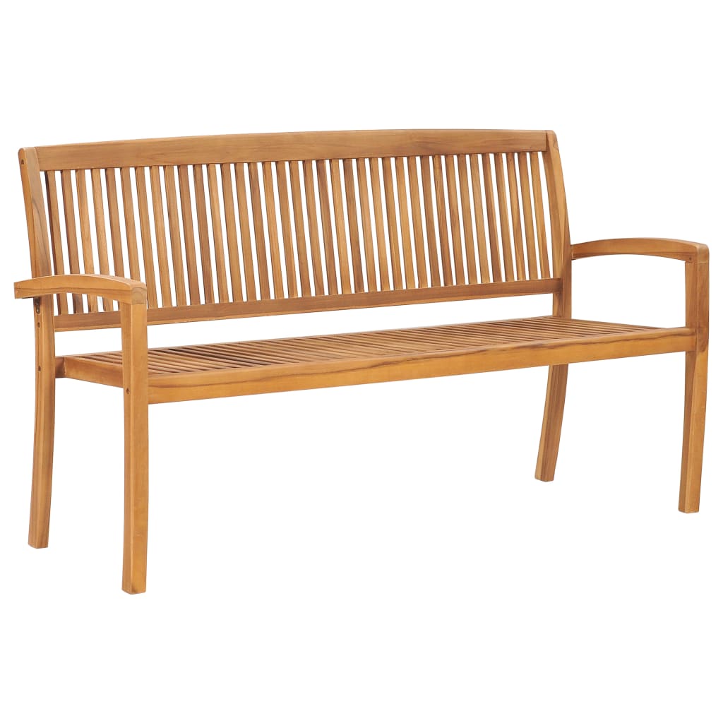 Stablebenk med pute 159 cm heltre teak