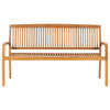 Stablebenk med pute 159 cm heltre teak