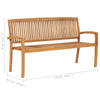 Stablebenk med pute 159 cm heltre teak