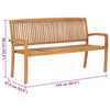 Stablebenk med pute 159 cm heltre teak