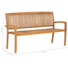 Stablebenk med pute 159 cm heltre teak