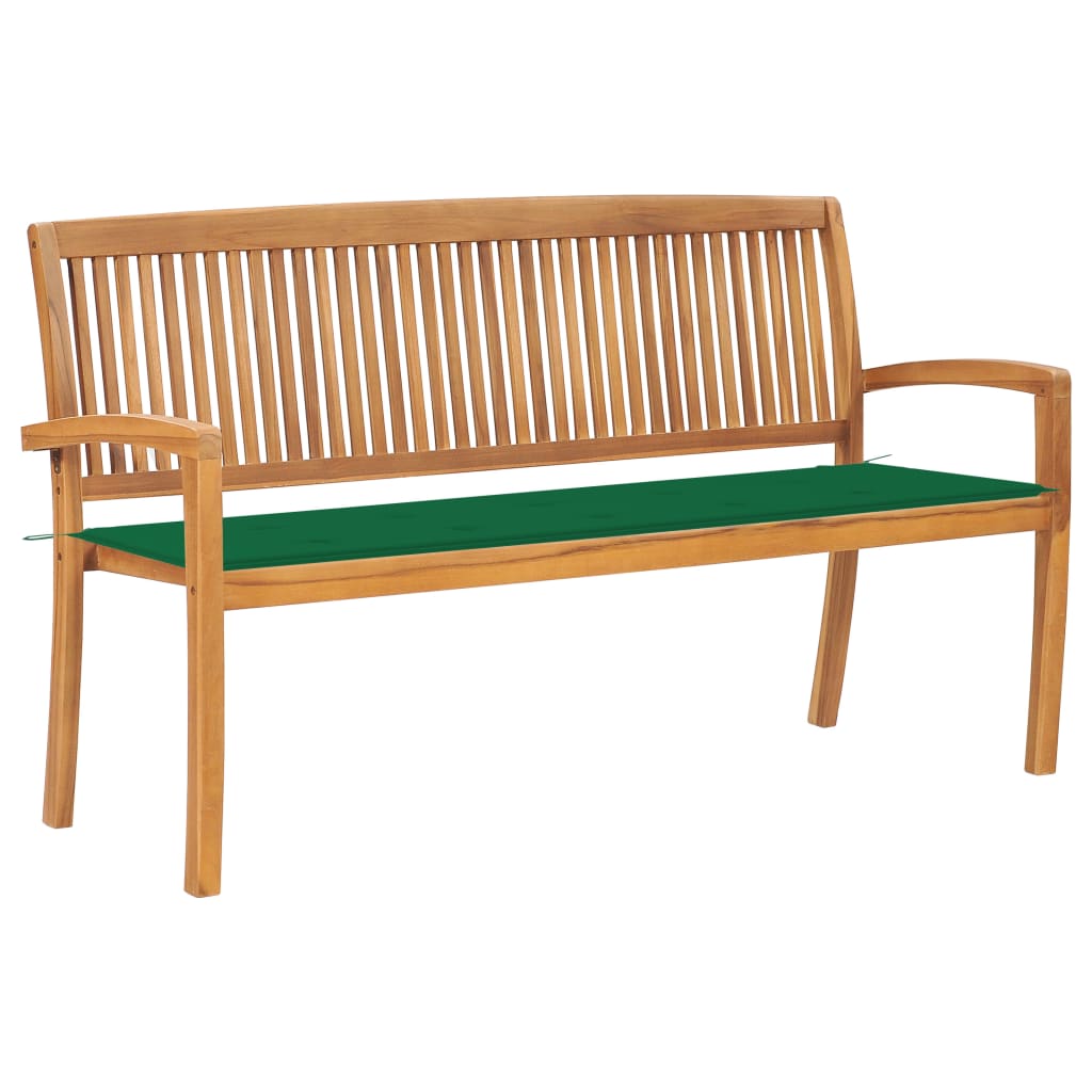 Stablebenk med pute 159 cm heltre teak