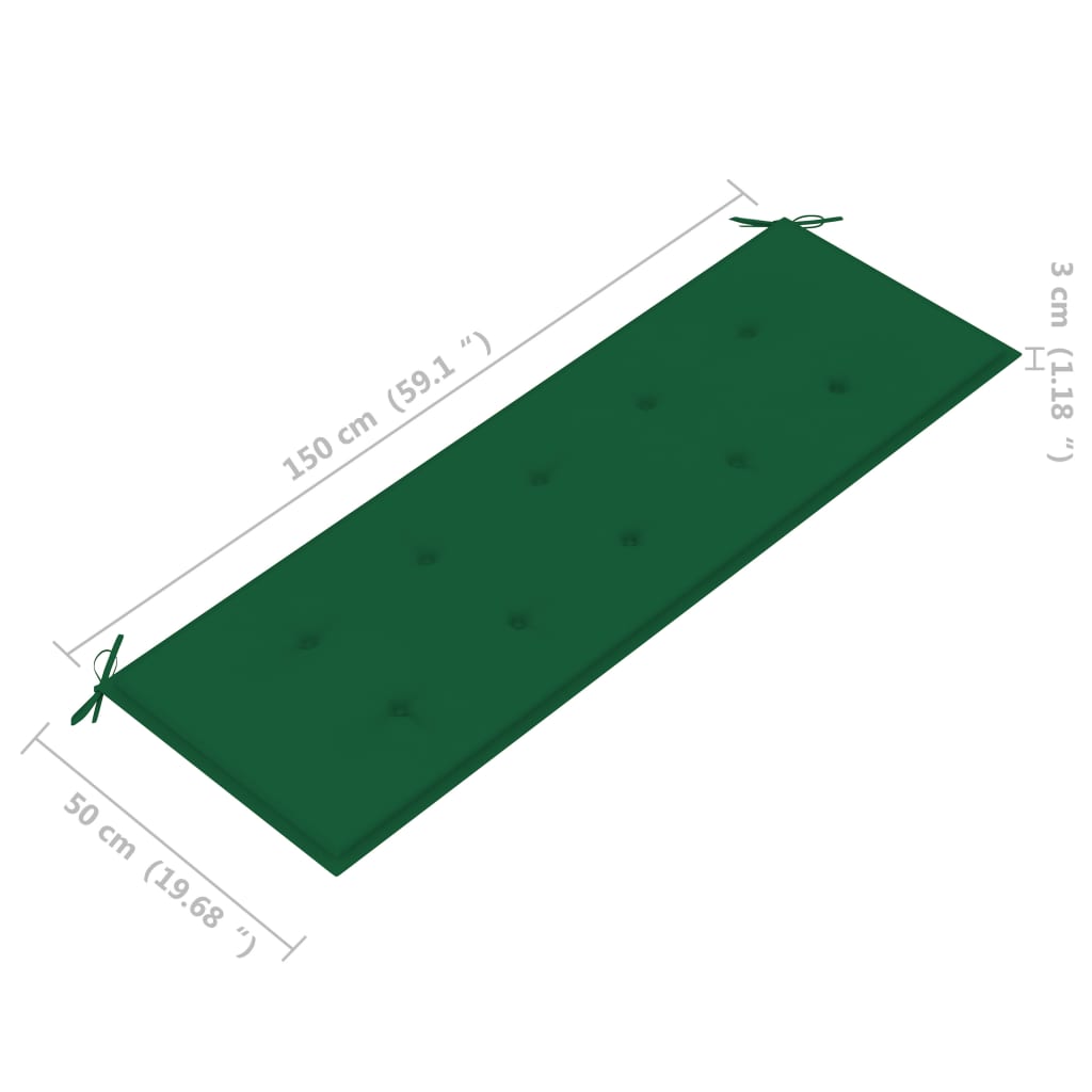 Stablebenk med pute 159 cm heltre teak