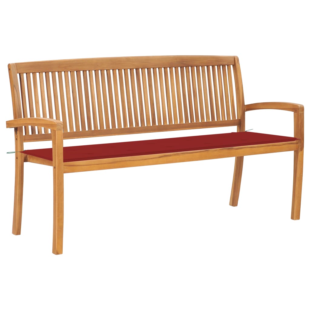 Stablebenk med pute 159 cm heltre teak