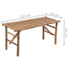 Sammenleggbar Hagebenk med pute 118 cm bambus