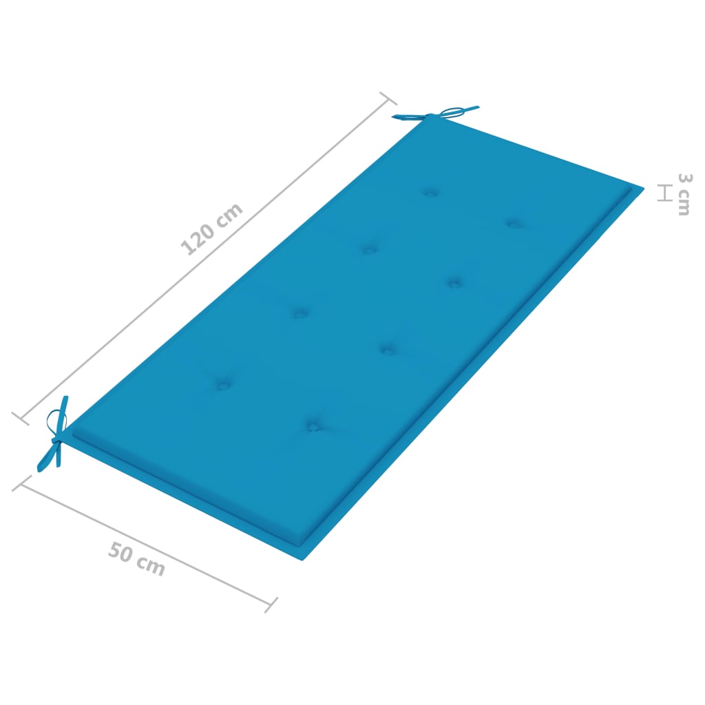 Sammenleggbar Hagebenk med pute 118 cm bambus