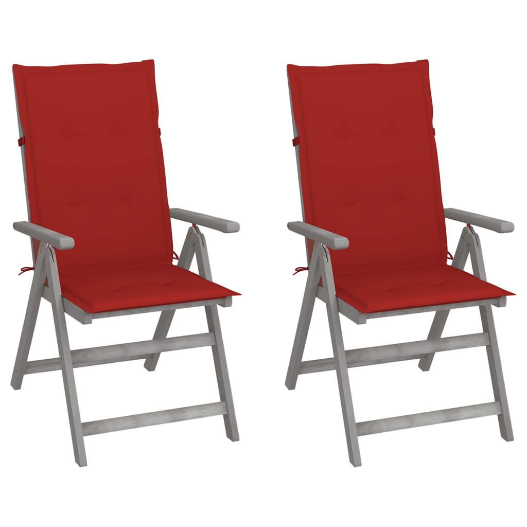Hagestoler 2 stk med puter heltre akasie