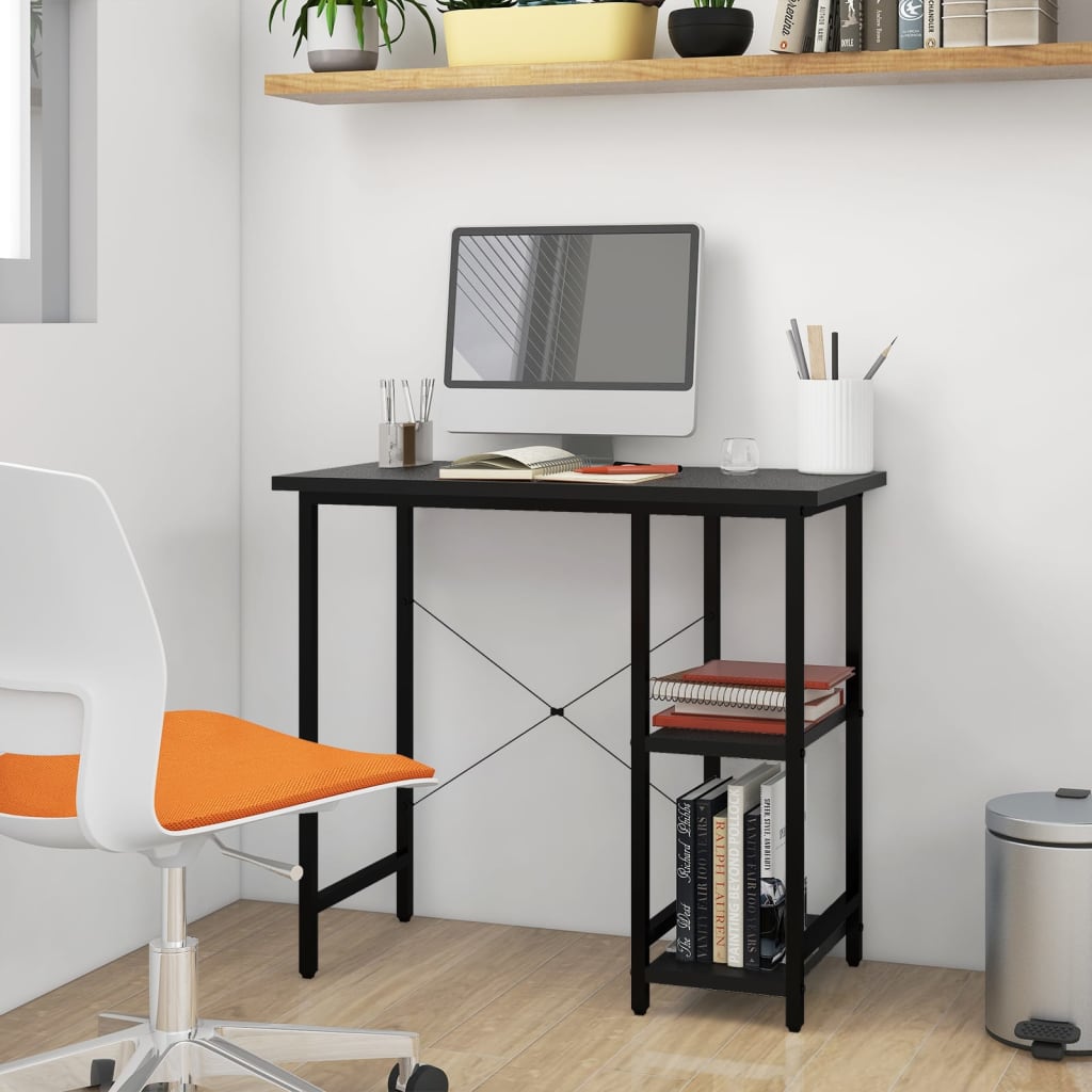 PC-bord svart 80x40x72 cm MDF og metall