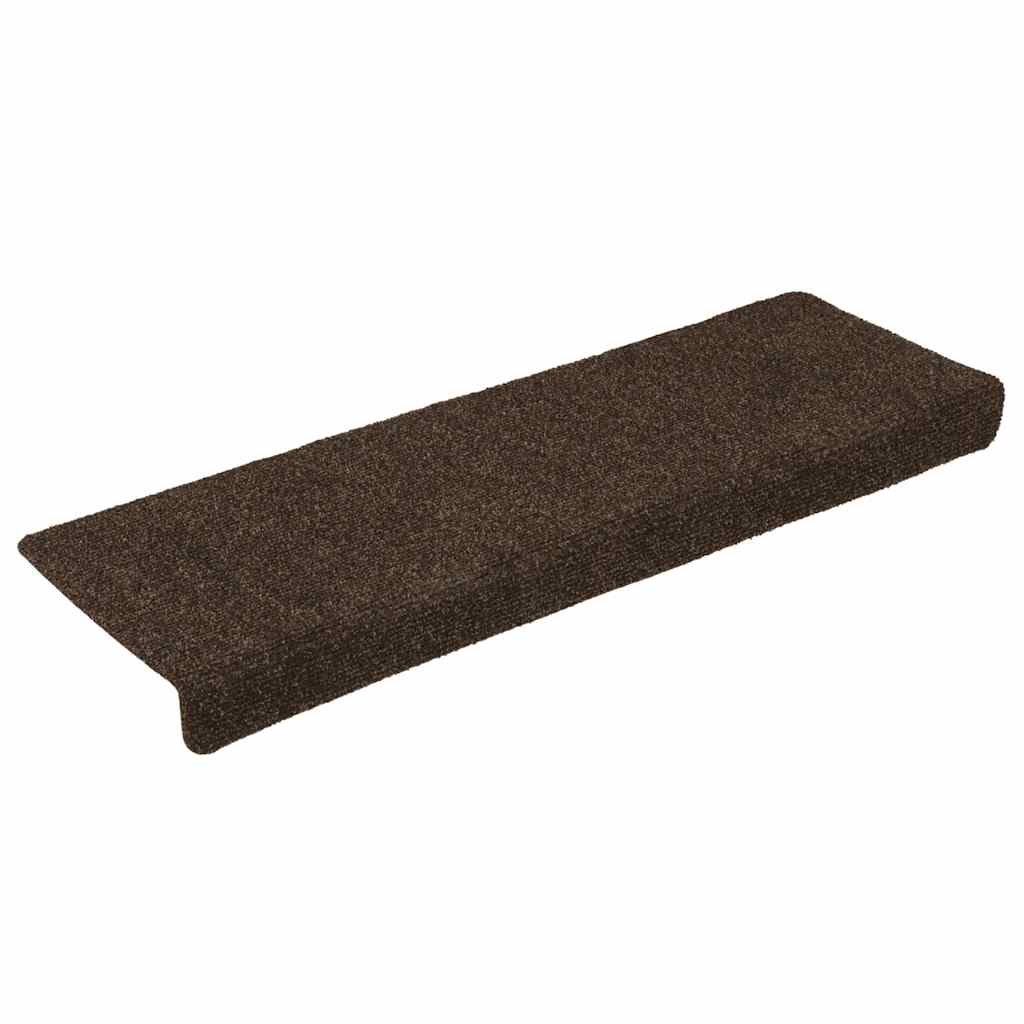 Trappematter selvklebende 15 stk 65x21x4 cm brun rektangulær kant