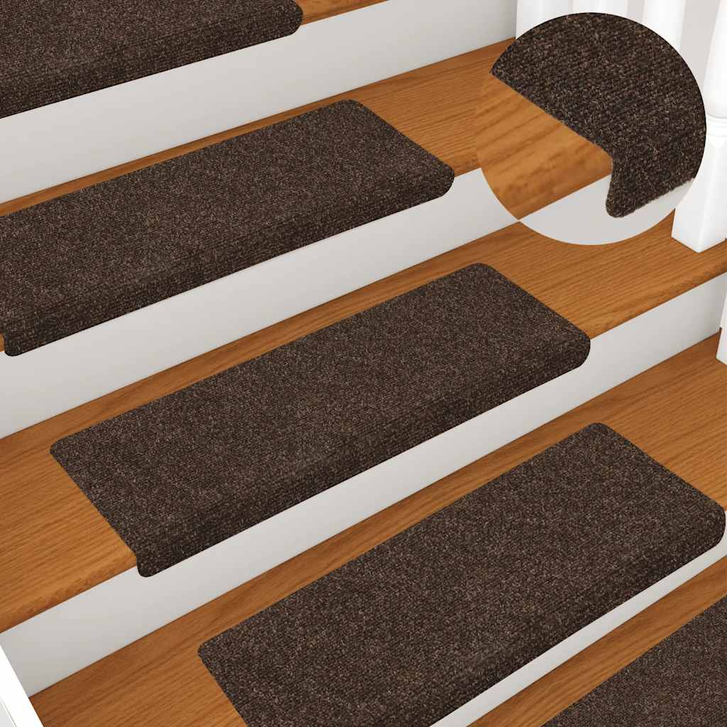 Trappematter selvklebende 15 stk 65x21x4 cm brun rektangulær kant