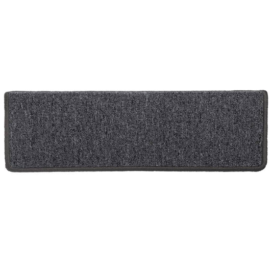 Trappematter 15 stk 65x21x4 cm mørkegrå rektangulær kant