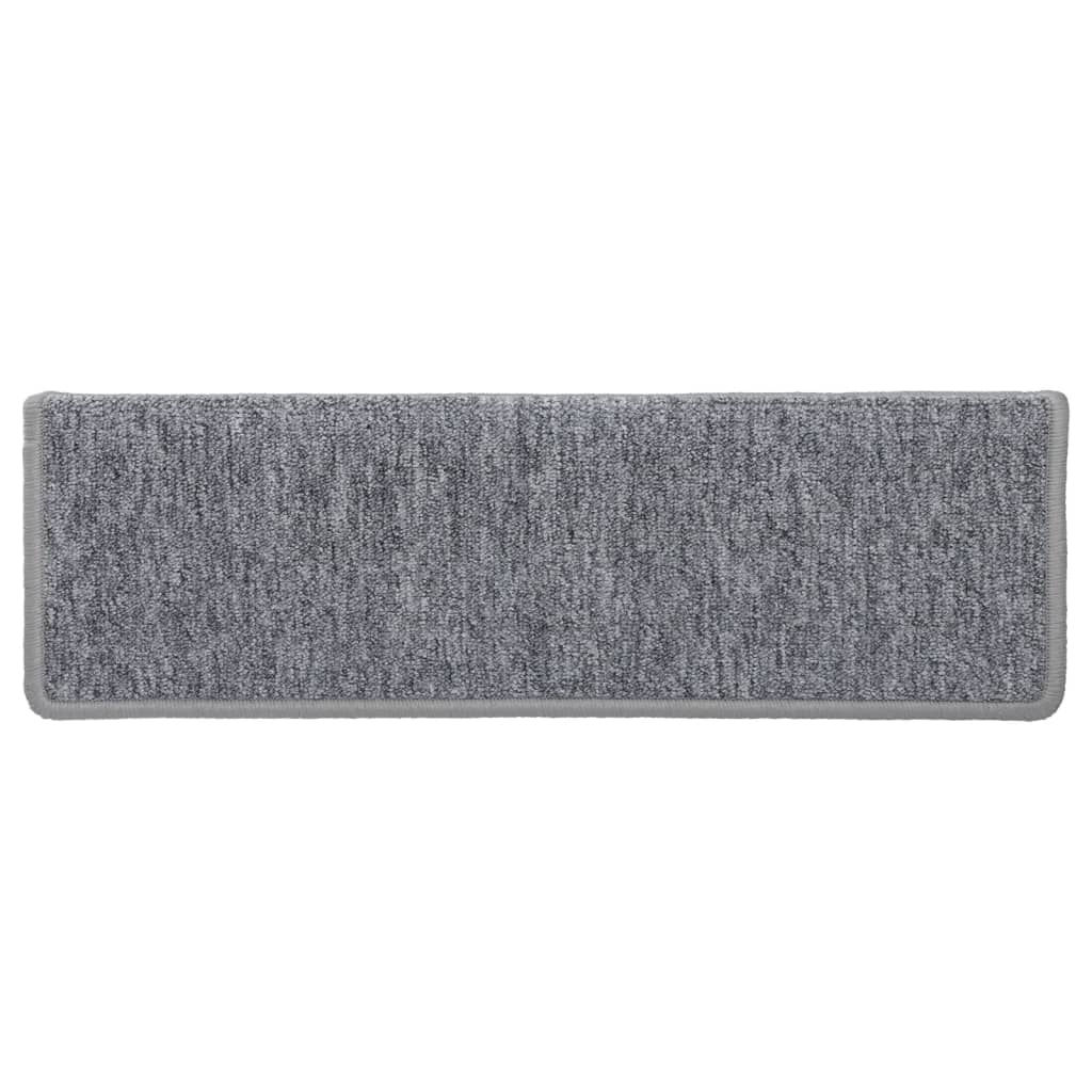 Trappematter 15 stk 65x21x4 cm lysegrå rektangulær kant