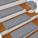Trappematter 15 stk 65x21x4 cm lysegrå rektangulær kant
