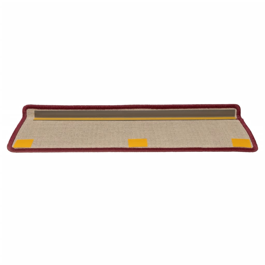 Trappematter 15 stk 65x21x4 cm bordeaux rektangulær kant