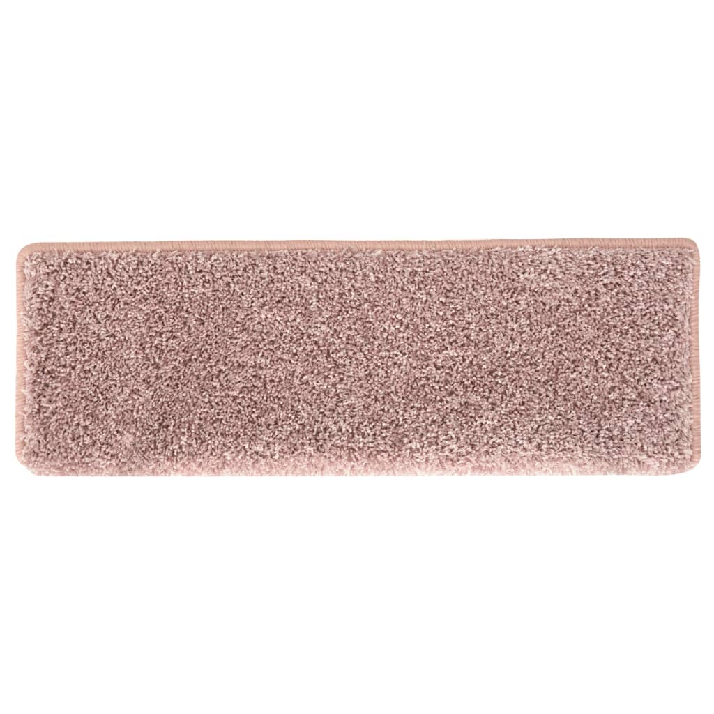 Trappematter 15 stk 65x21x4 cm lyserosa rektangulær kant