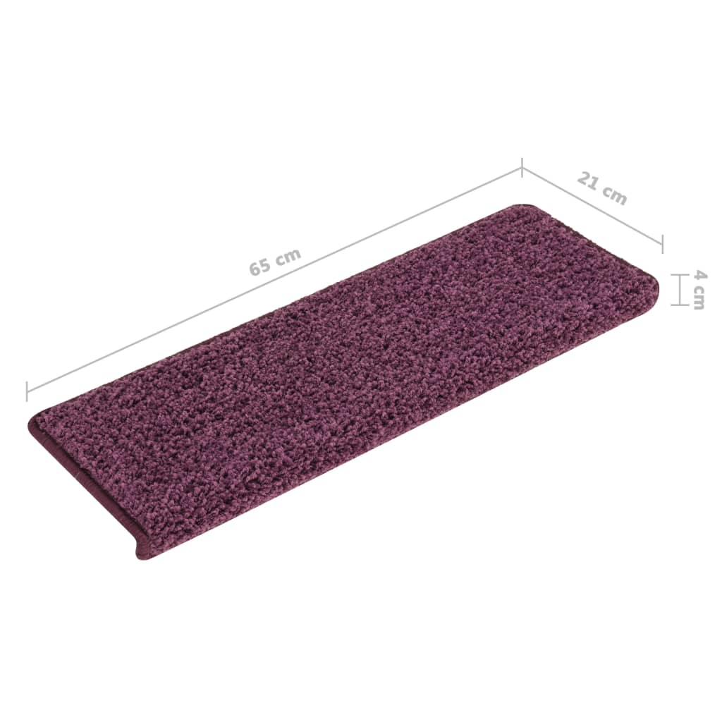 Trappematter 15 stk 65x21x4 cm mørk lilla rektangulær kant