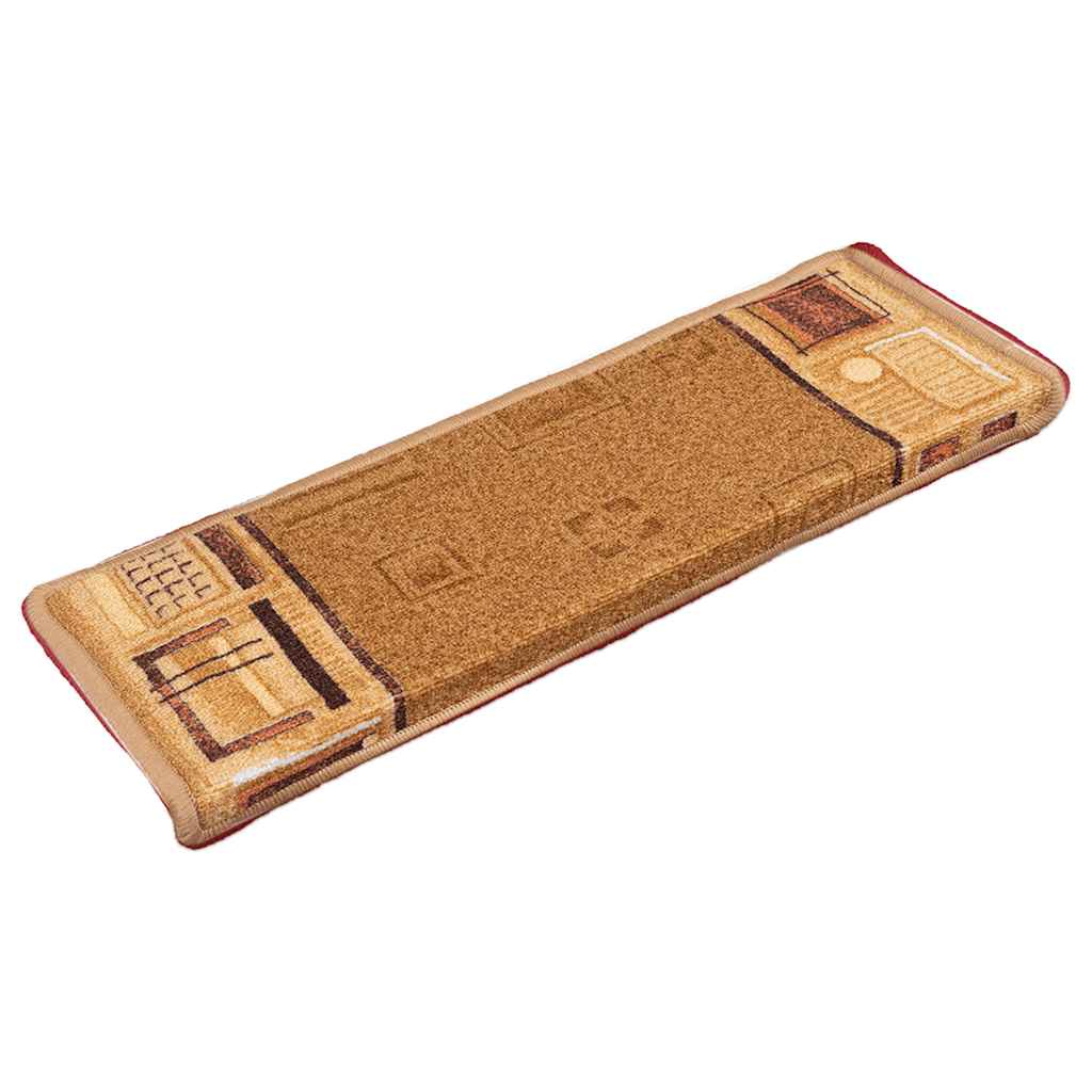 Selvklebende trappematter 15 stk 65x21x4 cm beige