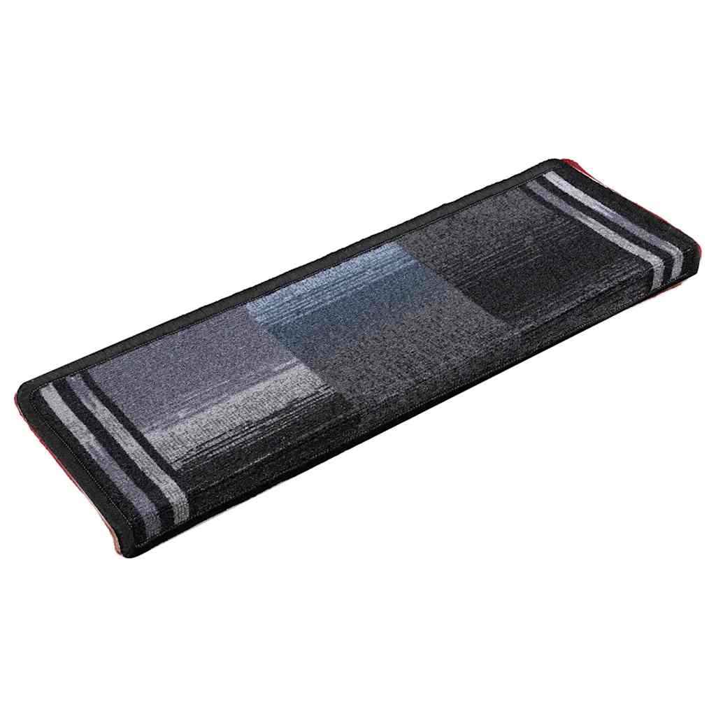 Selvklebende trappematter 15 stk 65x21x4 cm svart og grå