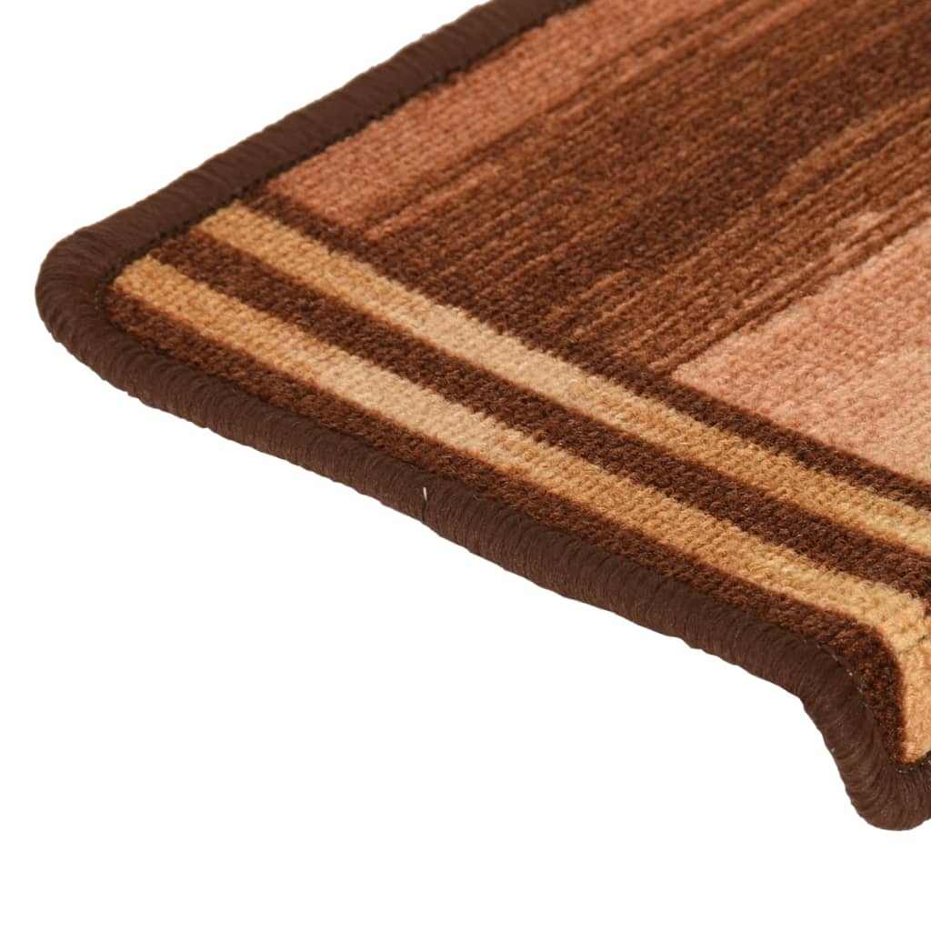 Selvklebende trappematter 15 stk 65x21x4 cm brun